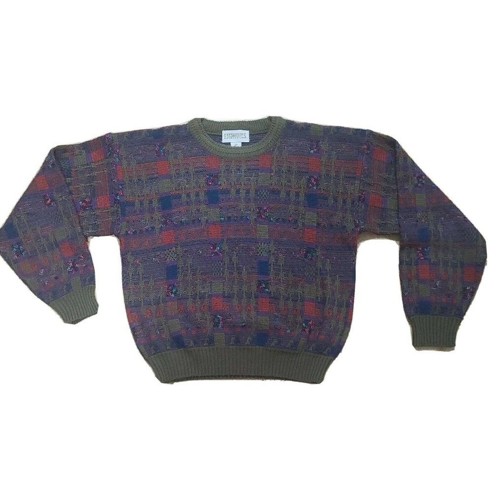 Vtg Expressions Worldwide Crew Neck Mens Sweater M Cosby fresh prince 1990s pop